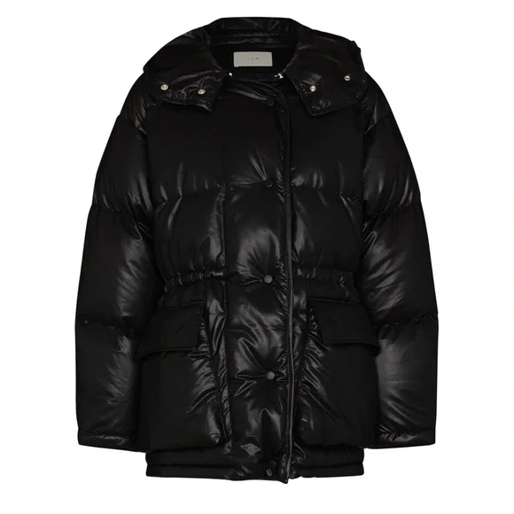 LVIR Hooded Leather Puffer Coat Size M - Picture 3 of 15